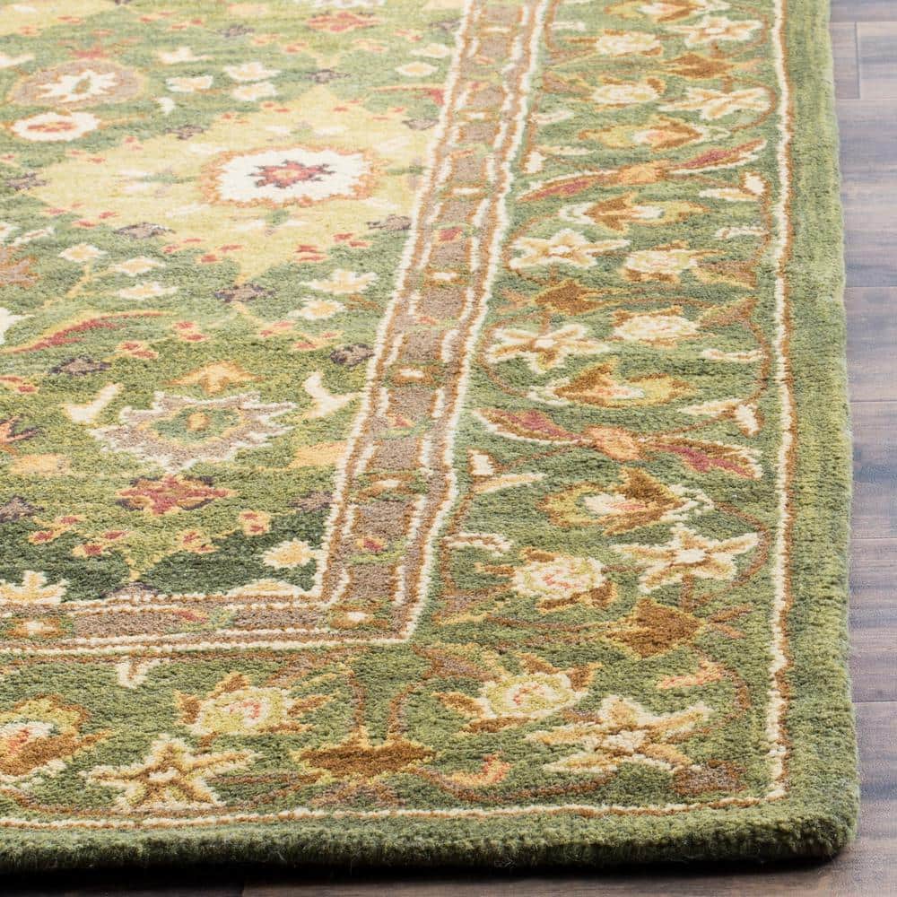 Olive Hand Tufted Wool Reversible Rug, 8'-3" x 11'