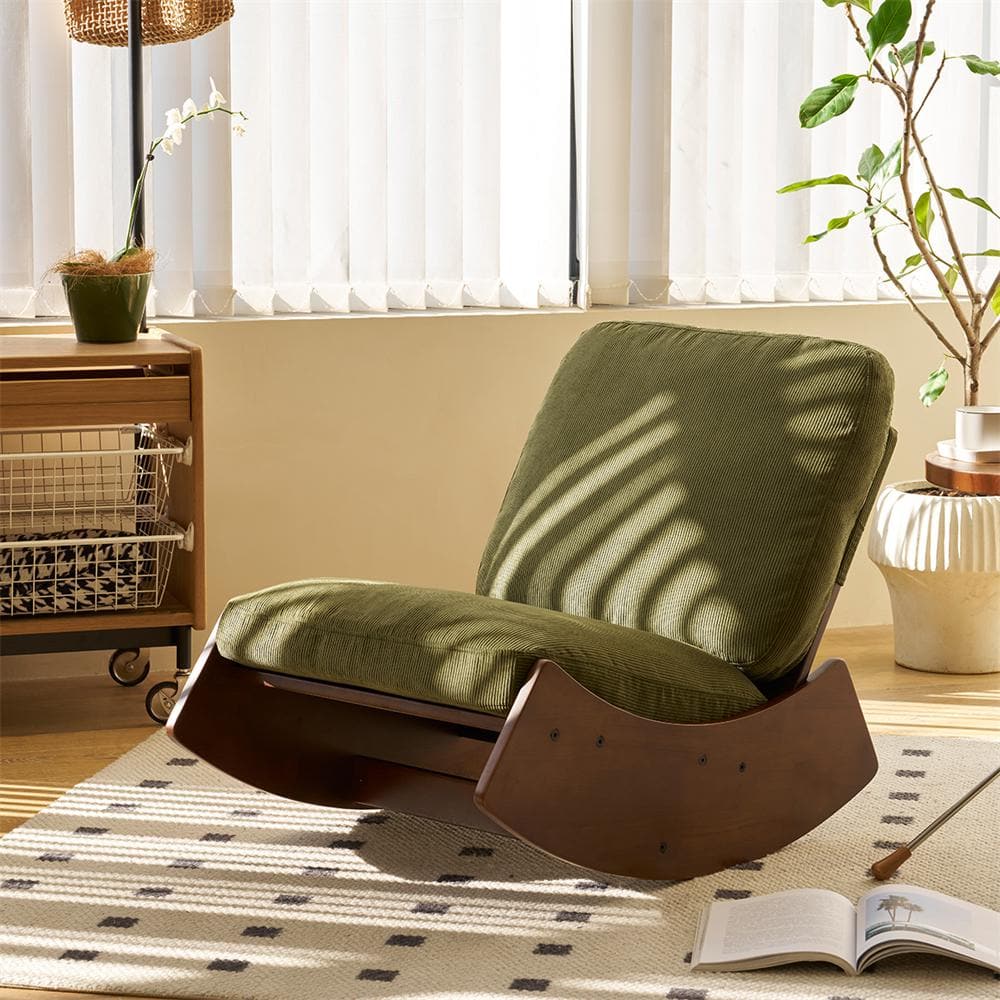 High-quality comfortable Solid Wood Frame Upholstery Glider Rocking Chair i