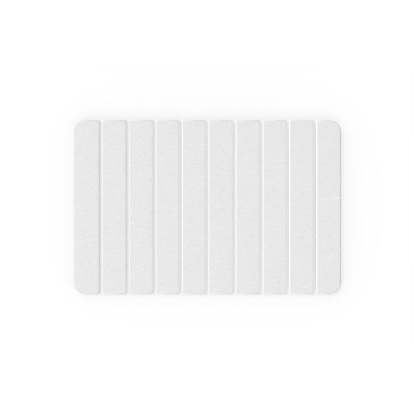 castellousa 24 in. x 15 in. Quick Dry Medium Slatted White Rectangle Diatomite Bath Mat