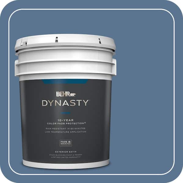 BEHR DYNASTY 5 gal. #PPU14-18 Laguna Blue Satin Enamel Exterior Stain-Blocking Paint & Primer