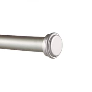 Topper 36 in. - 72 in. Adjustable 1 in. Single Curtain Rod Kit in Matte Silver with Finial