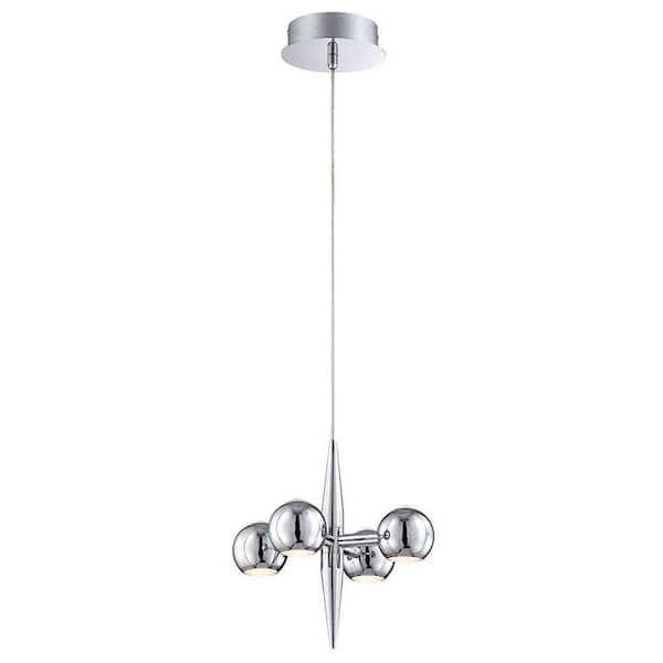 Eurofase Pearla Collection 4-Light Chrome LED Pendant