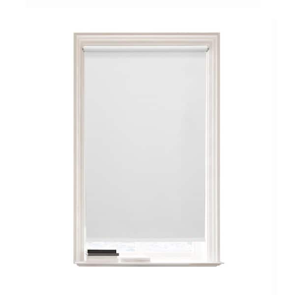 Unbranded Cut-to-Size White Cordless Room Darkening Vinyl Roller Shades 37 in. W x 78 in. L