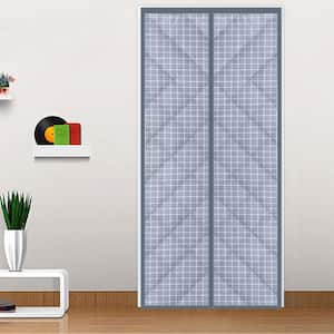 31.5 in. x 79 in. Gray Plastic Thermal Insulated Door Curtain Magnetic Screen Door Noise Reduction Waterproof