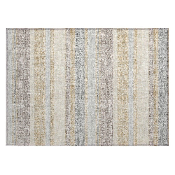 Chantille Machine Washable Indoor/Outdoor Abstract ACN2122 Gold 1 ft. 8 in. x 2 ft. 6 in. Accent Rug