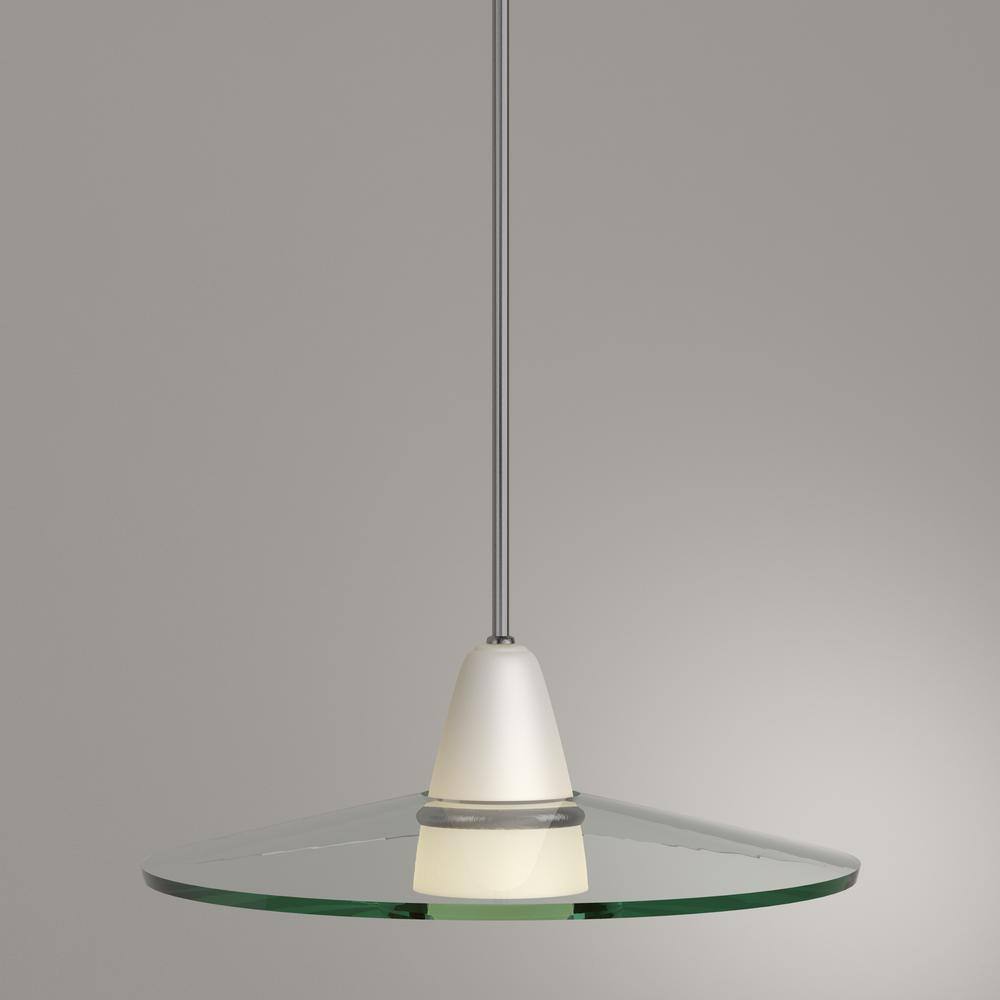 Brushed Nickel 22" LED Pendant Light with Clear Glass Shade