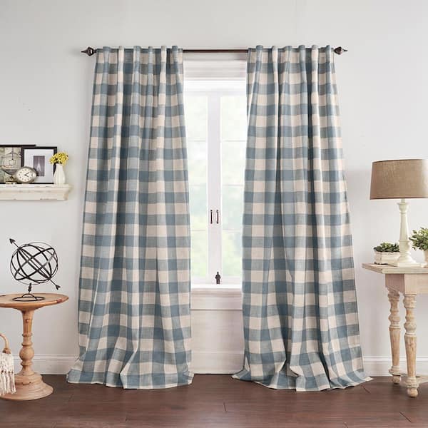 Grainger Rod Pocket Back Tab Window Curtain, Chambray - 52"W x 84"L