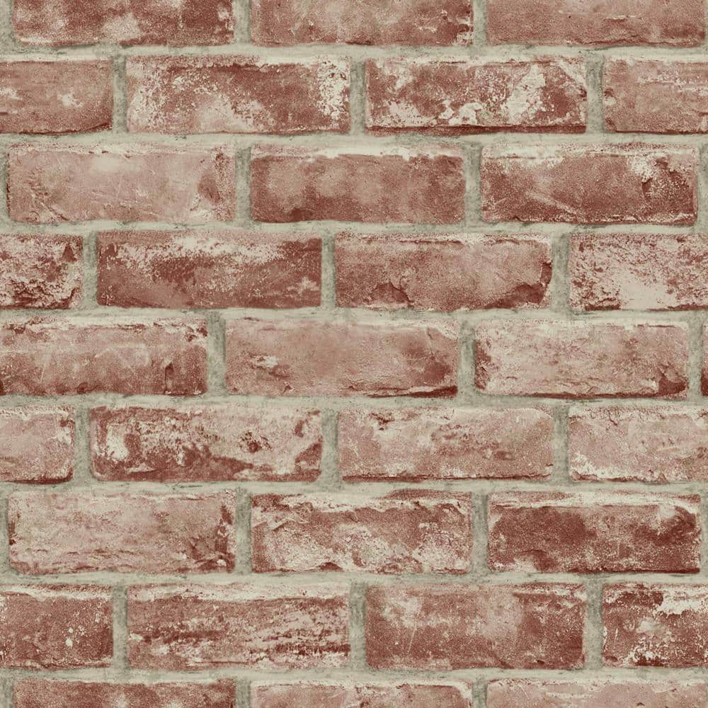 RoomMates Red Stuccoed Brick Peel and Stick Wallpaper