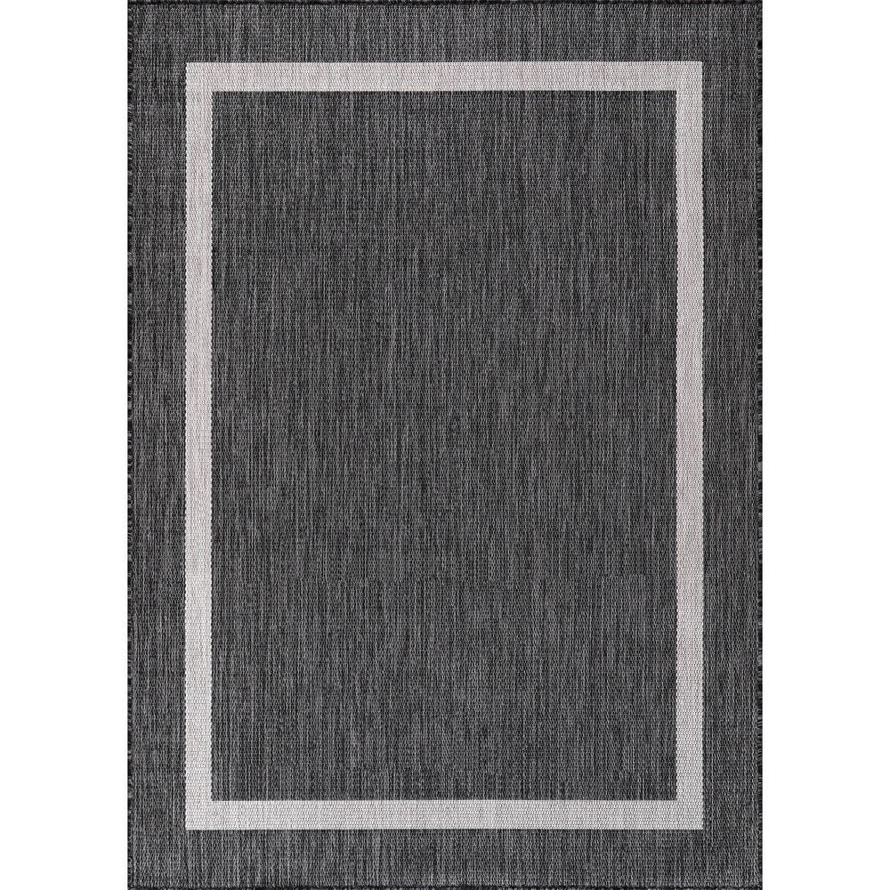 Reviews for Beverly Rug Waikiki Dark Grey/White 5 ft. x 7 ft. Bordered ...