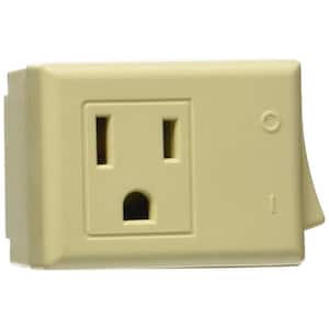 1-Outlet 15 Amp Grounded Plug-In Switch Tap with On/Off Switch, Ivory