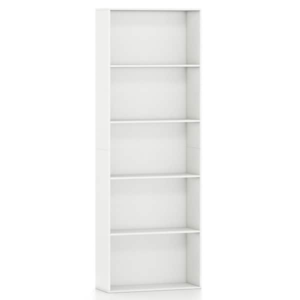 5-Tier Bookshelf Open Bookcase Freestanding Display Shelf Storage Organizer