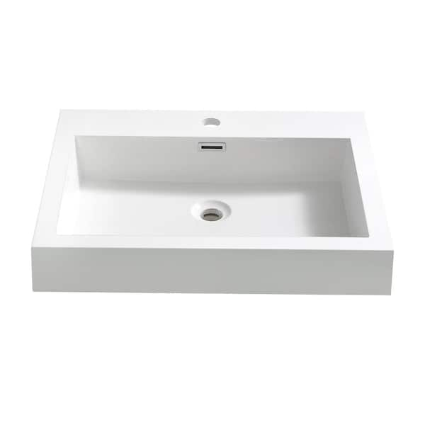 Fresca Alto 23 in. Drop-In Acrylic Bathroom Sink in White with Integrated Bowl