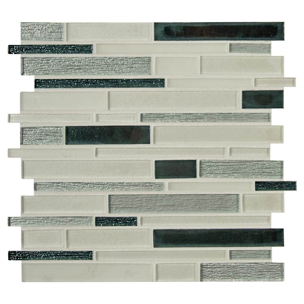 Take Home Tile Sample - Anacapri Blend 4 in. x 4 in. Textured Glass Mesh-Mounted Mosaic Tile price history on PriceWatchPro