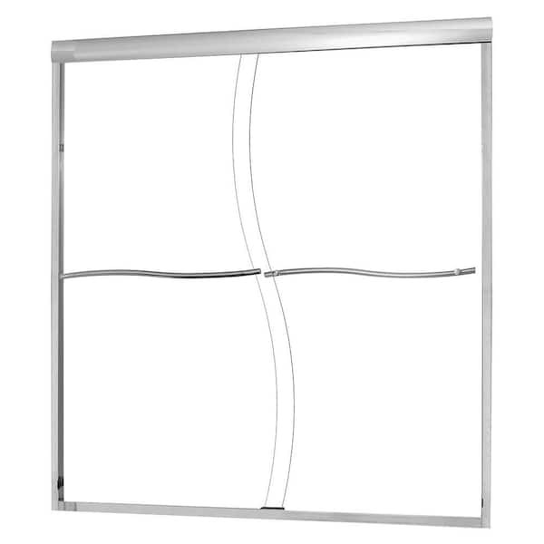 CRAFT + MAIN Cove 60 in. W x 60 in. H Frameless Sliding Tub Door in Silver