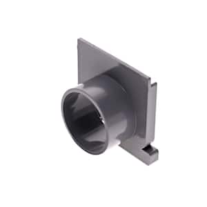 Mini Channel Drain End Outlet, Connects to 2 in. Sch 40 Drain Fittings, Gray Plastic