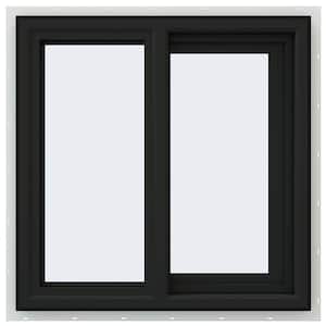 24 in. x 24 in. V-4500 Series Bronze Exterior/White Interior FiniShield Vinyl Right-Handed Sliding Window w/Mesh Screen