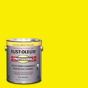 1 Gallon High Performance Protective Enamel Gloss Safety Yellow Oil-Based Interior/Exterior Metal Paint (2-Pack)
