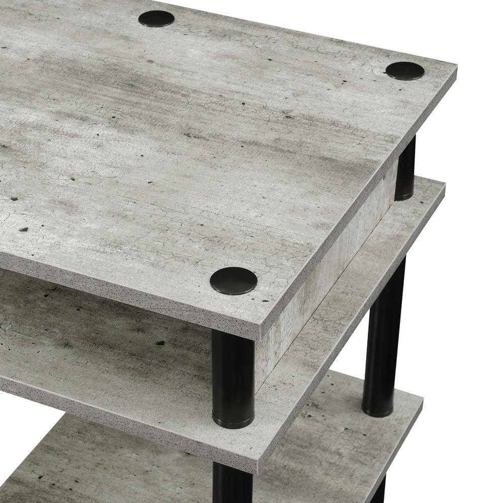 Faux Birch and Black Student Desk with Shelves