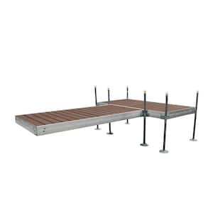 12 ft. T-Shaped Aluminum Frame with Brown Composite Decking Complete Dock Package