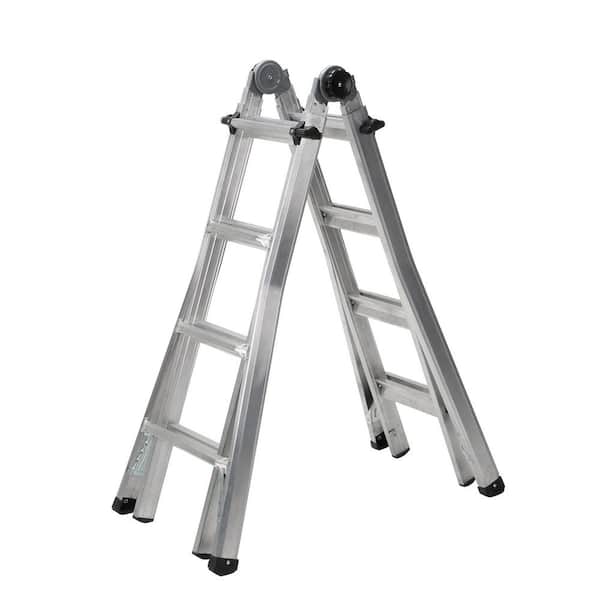 Cosco 18 ft. Reach Aluminum Telescoping Multi-Position Ladder with 300 lb. Load Capacity Type IA Duty Rating