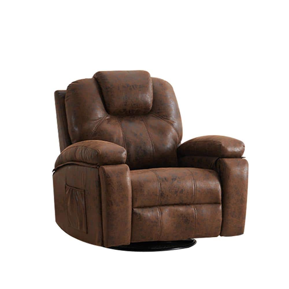Tenleaf Black Metal Power Lift Outdoor Recliner Chair with Brown Faux  Leather Cushion, Massage and Heat FCBF14-53 The Home Depot