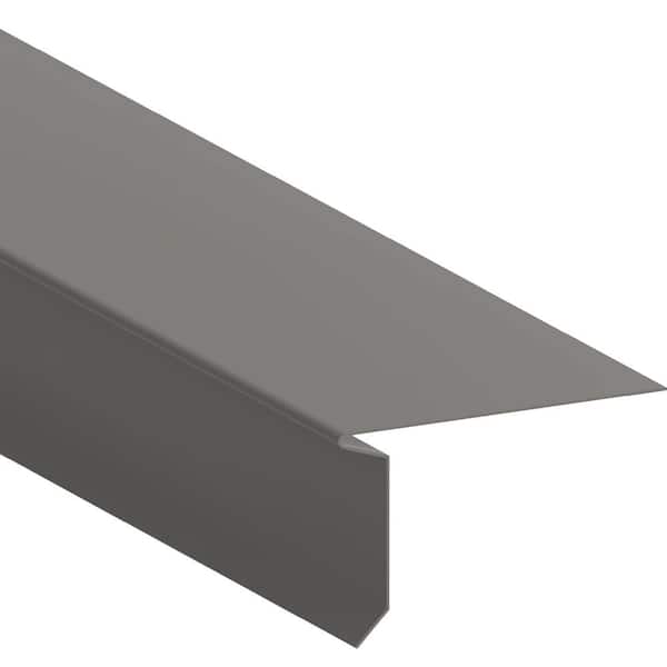 Gibraltar Building Products 3-7/16 in. x 1-3/4 in. x 10 ft. Galvanized Steel Style D Eave Drip Flashing in Weathered Wood