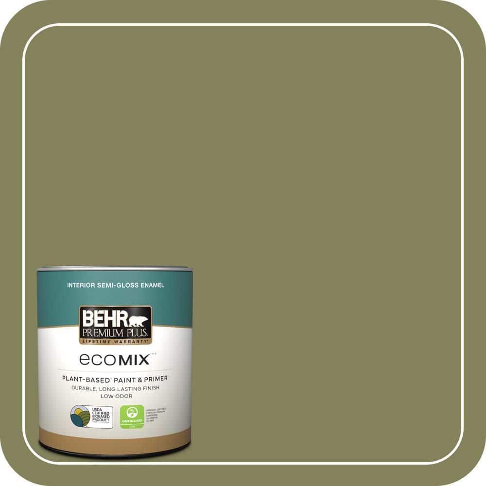 1 qt. #PMD-47 Martini Olive Semi-Gloss Enamel EcoMix Plant-Based Interior Paint & Primer price history on PriceWatchPro