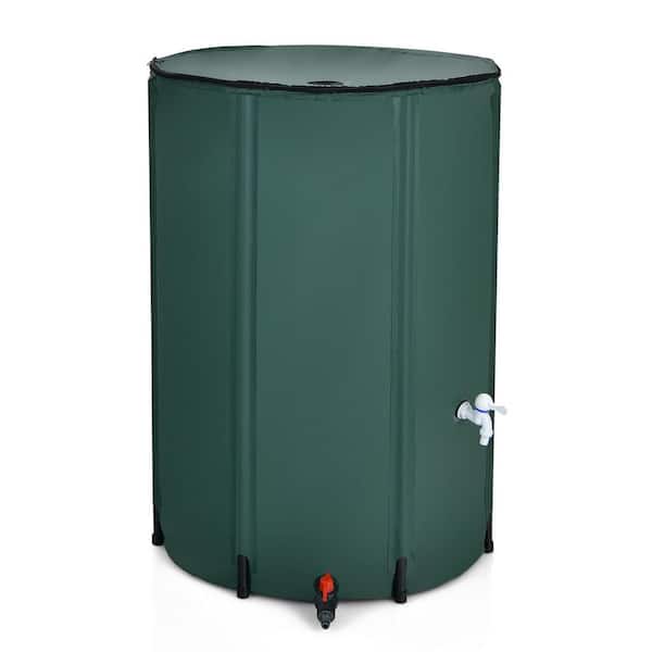 Gymax 100 Gal. Portable Rain Barrel Water Collector Collapsible Tank with Spigot Filter