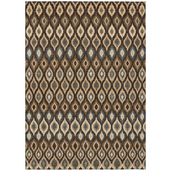 Chantille Machine Washable Indoor/Outdoor Abstract ACN3122 Coffee 3 ft. x 5 ft. Area Rug