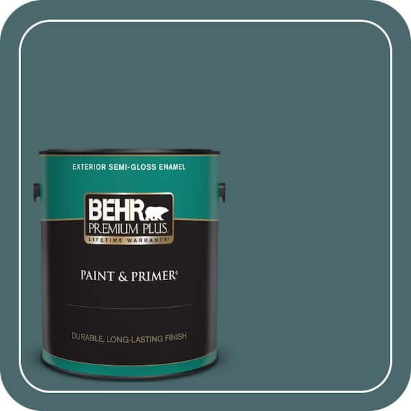 BEHR PREMIUM PLUS 1 gal. #500F-7 Mythic Forest Semi-Gloss Enamel Exterior Paint & Primer