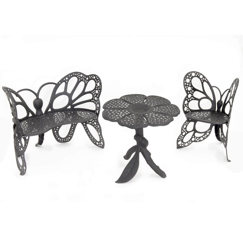 Butterfly Black 3-Piece Metal Garden Conversation Set price history on PriceWatchPro