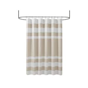 72 in. W x 72 in. L Polyester Waffle Weave Design Shower Curtain with 3M Treatment in Taupe for Showers, Saunas & Tubs