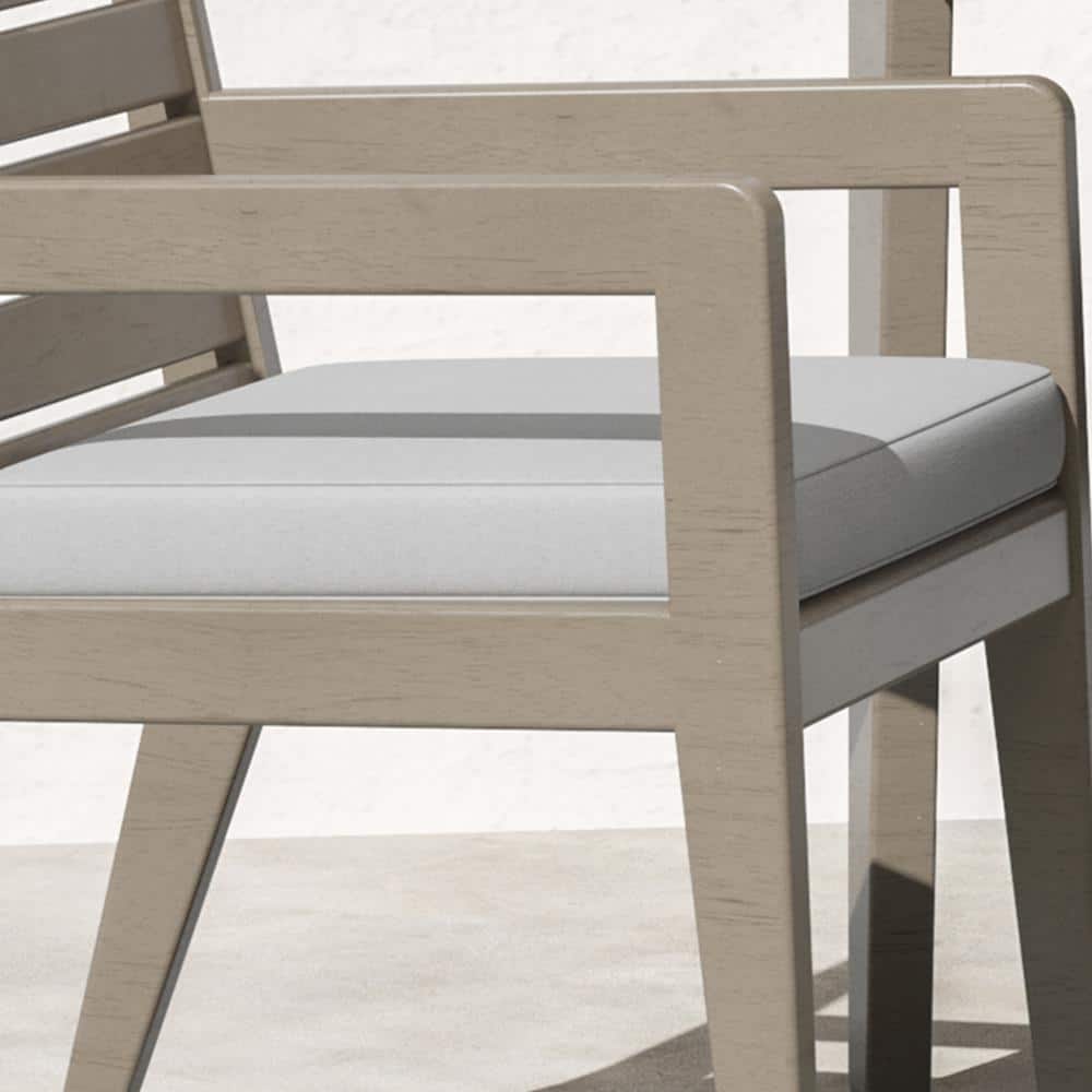 Coastal Gray Acacia Wood 5-Piece Outdoor Dining Set