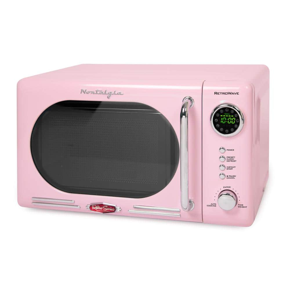 Nostalgia Retro 0.7 Cu. ft. 700-Watt Countertop Microwave Oven - Pink