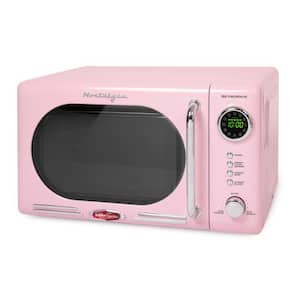 Retro 0.7 cu. ft. 700-Watt Countertop Microwave Oven in Pink