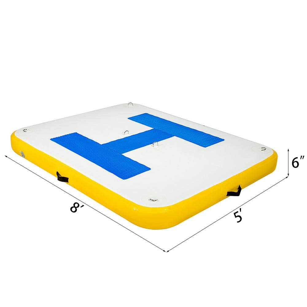 VEVOR 8 x 5 ft Inflatable Floating Dock with Electric Air Pump