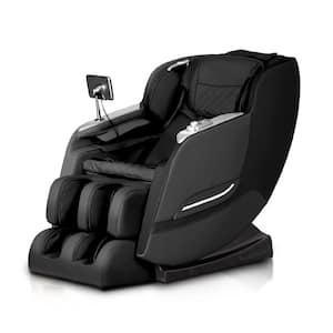 Regal Series Black Faux Leather Reclining 2D Massage Chair with 8 Massage Chair Rollers and 2-Stage Zero Gravity