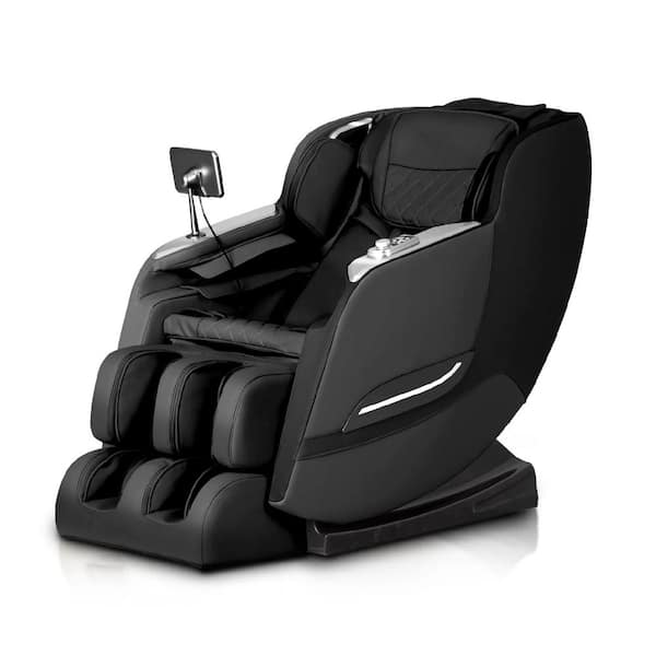 Regal Series Black Faux Leather Reclining 2D Massage Chair with 8 Massage Chair Rollers and 2-Stage Zero Gravity