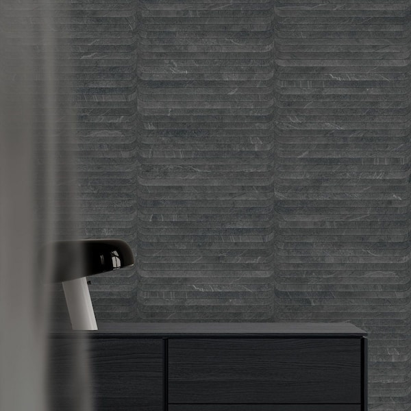 Spanish Lavik Deco Dark 12 in. x 24 in. Matte 3D Textured Stone Look Porcelain Wall Tile (25-Pieces,53.8 sq. ft./Pallet)