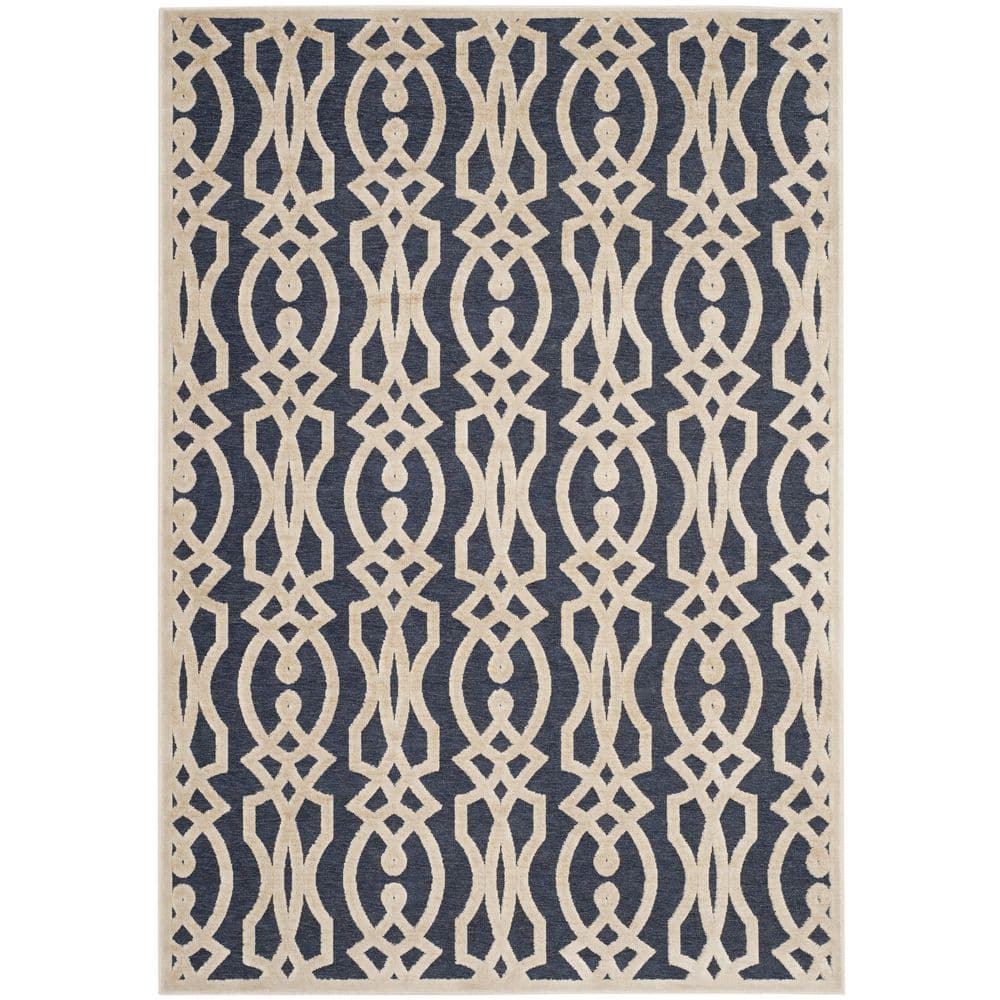 Azurite Blue Tufted Handmade Reversible Wool Area Rug 68" x 48"