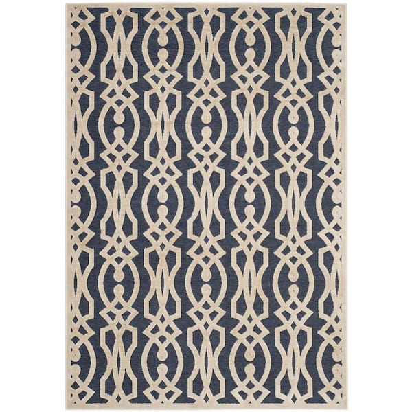 SAFAVIEH Martha Stewart Azurite Blue 4 ft. x 6 ft. Abstract Geometric Area Rug