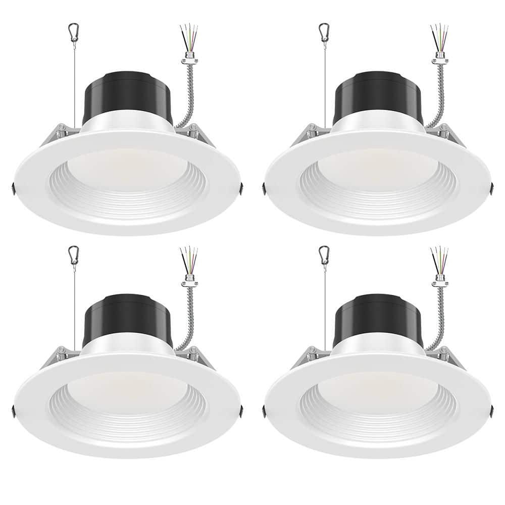 10in. 120-277V Adjustable Lumen and CCT 40-Watt Integrated LED Commercial Downlight Wet Location 0-10V Dimmable 4-Pack price history on PriceWatchPro