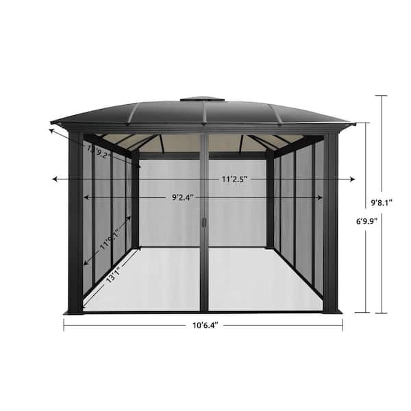 Siena 12 ft. x 14 ft. Hard Top Gazebo with Sliding Screen
