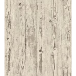 57.8 sq. ft. Albright Ivory Weathered Oak Panels Strippable Wallpaper Covers