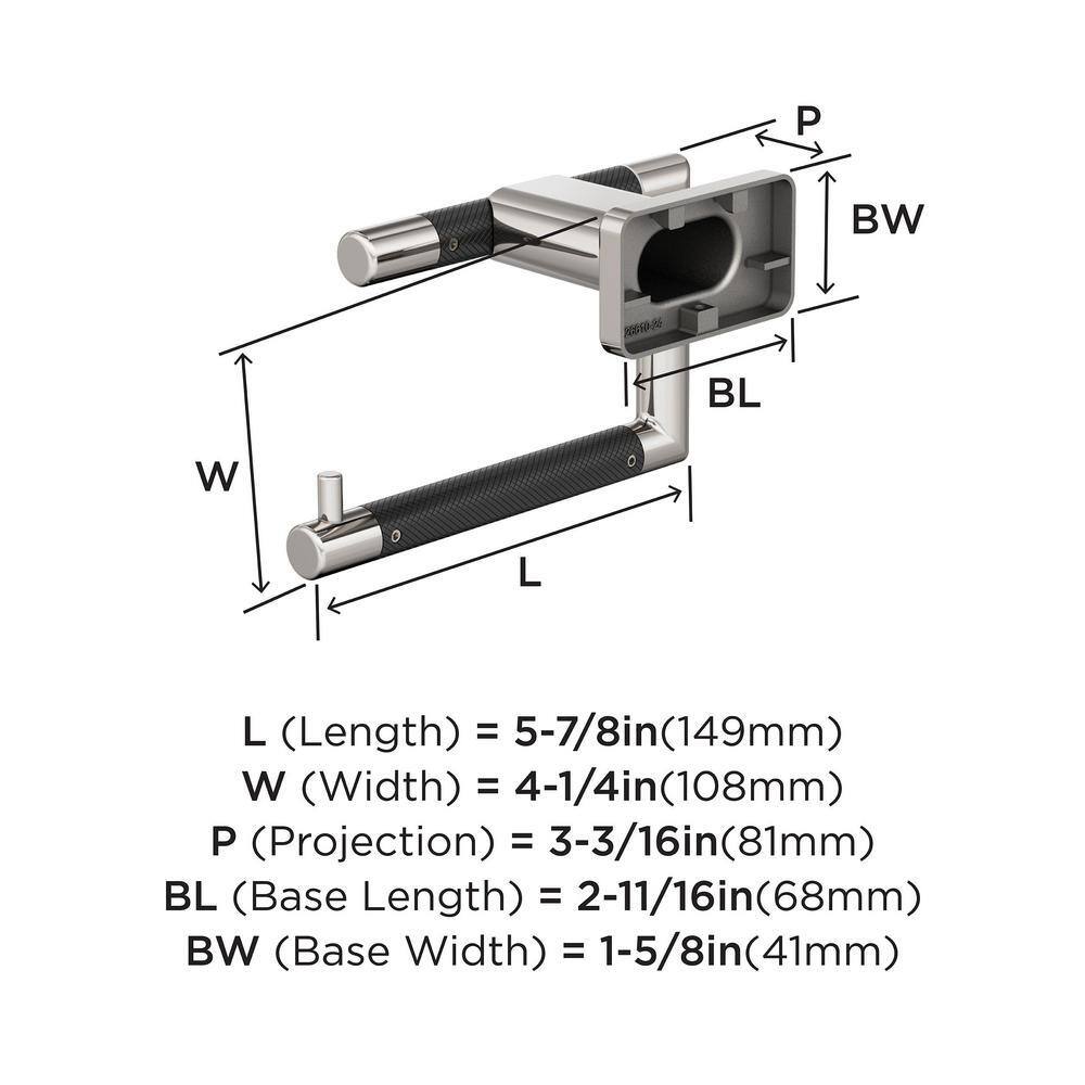 Polished Nickel and Black Bronze Single Post Toilet Paper Holder