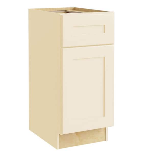 Home Decorators Collection Newport 18 in. W x 21 in. D x 34.5 in. H Assembled Plywood Base Bath Cabinet in Blended Cream with Soft Close RH