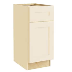 Newport Cream Painted Plywood Shaker Assembled Base Kitchen Cabinet Soft Close Left 12 in W x 24 in D x 34.5 in H