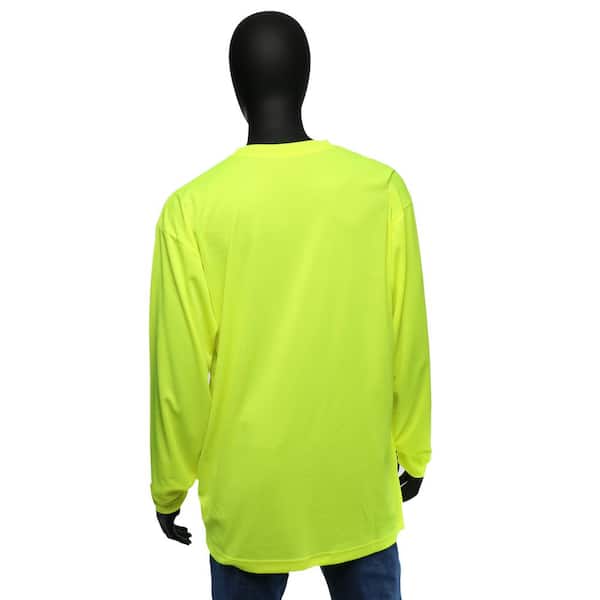 MAXIMUM SAFETY Men's Yellow High Visibility Polyester Long-Sleeve Safety Shirt MX47406-XLCC6 Home