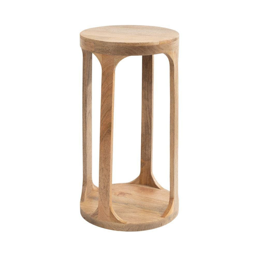 Dahl 12.00 in. Natural Round Solid Wood End Table