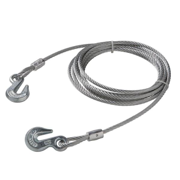 Everbilt 5/16 in. x 20 ft. Galvanized Uncoated Steel Wire Rope with Grab  Hooks 13160 - The Home Depot